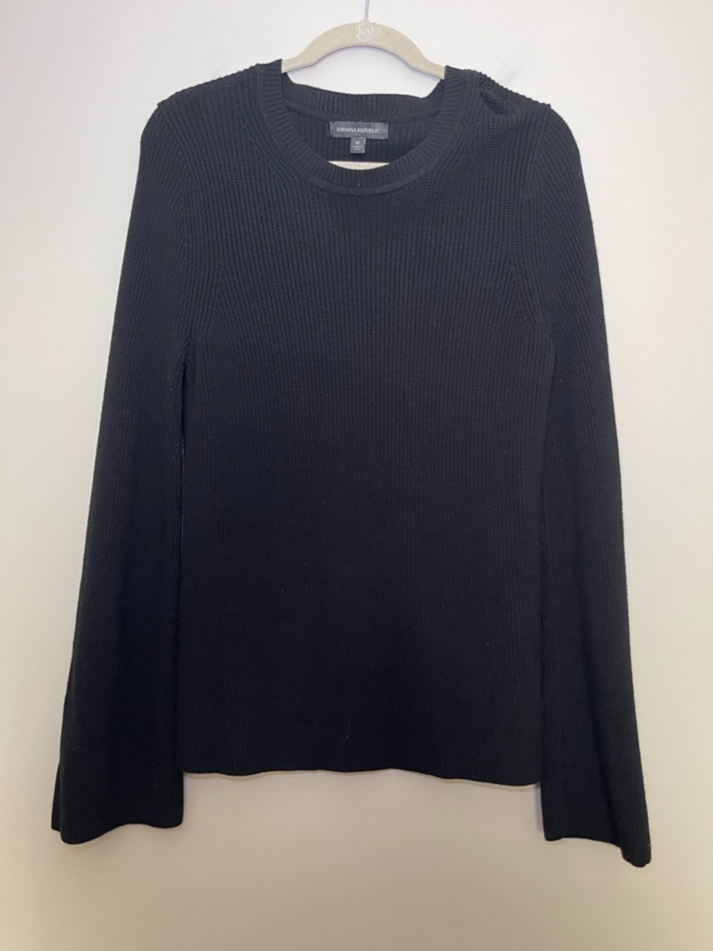 Banana Republic Black Ribbed Crewneck Sweater